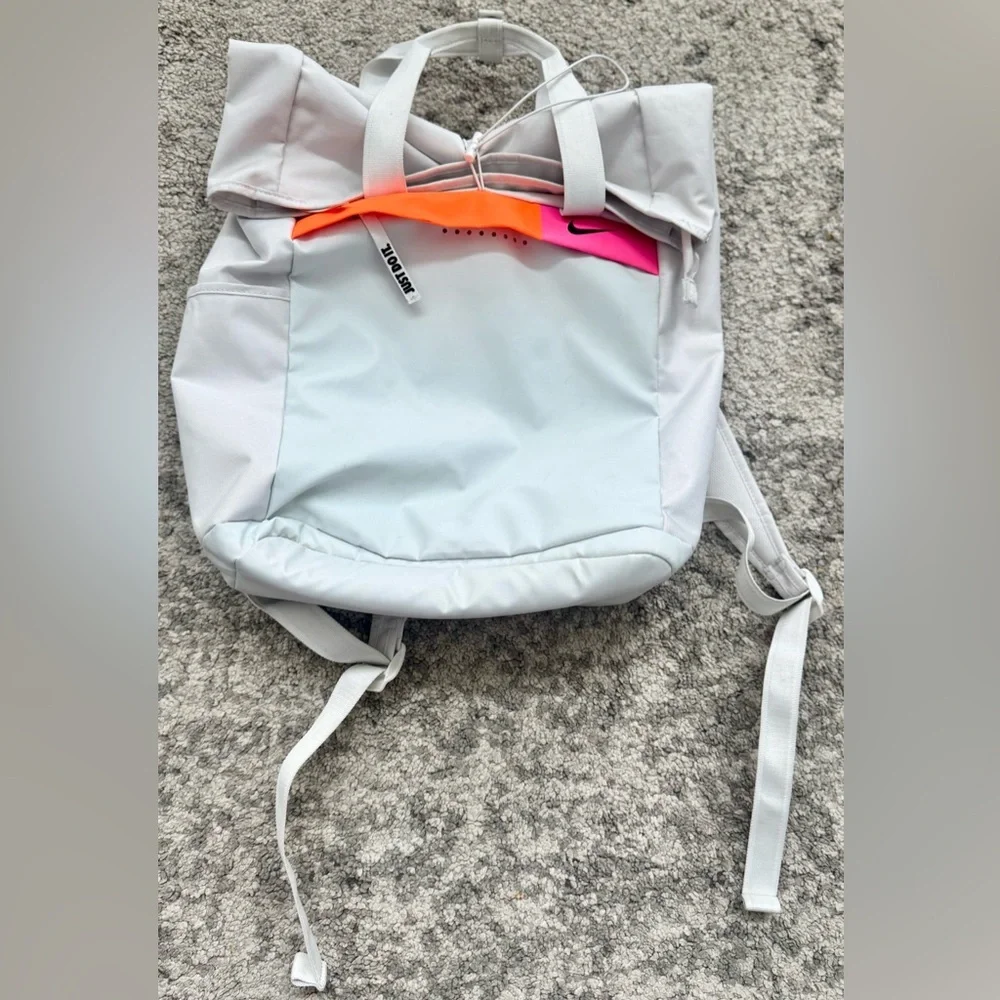 Nike Roll Top Backpack White Neon Just Do It Bag